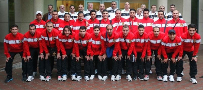 بعثة منتخب الأردن لحظة الوصول لقطر