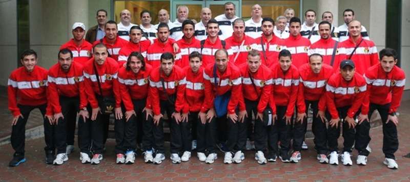 بعثة منتخب الأردن لحظة الوصول لقطر