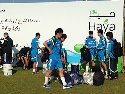 لاعبو أولمبي اليابان بعد نهاية التدريب