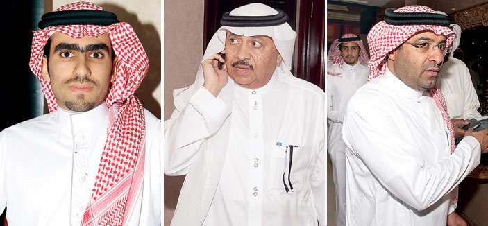 البلوي وكعكي يتوسطهم خالد المرزوقي رئيس هيئة اعضاء الشرف