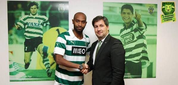 شيكابالا بقميص سبورتنج لشبونه مع رئيس النادي