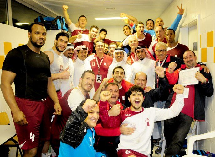 فرحة منتخب قطر بالتأهل