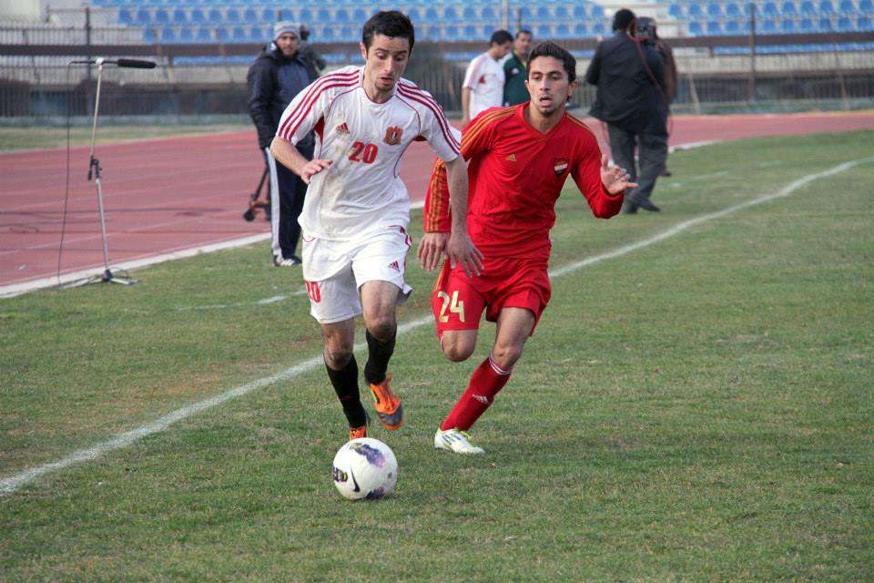 لقطة من  مواجهة الجيش والاتحاد في الدوري السوري
