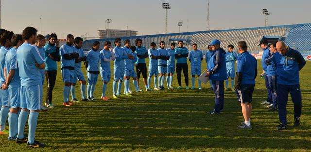 من تدريبات المنتخب العراقي اليوم وزيارة رئيس اللجنة الاولمبية لها