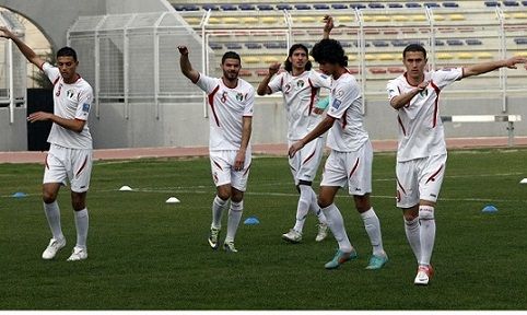 جانب من تدريبات لاعبي منتخب الأردن اليوم