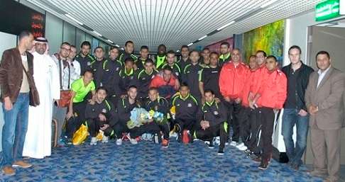 بعثة شباب الأردن لحظة وصولها للبحرين 
