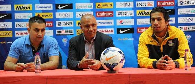 مدرب فريق اربيل ايوب اوديشو في المؤتمر الصحفي اليوم