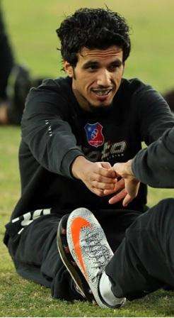 القحطاني في أحد تدريبات الكويت السابقة