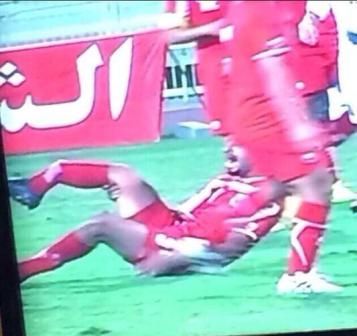 اصابة نواف زياد كما بدت من خلال تصوير تلفزيوني