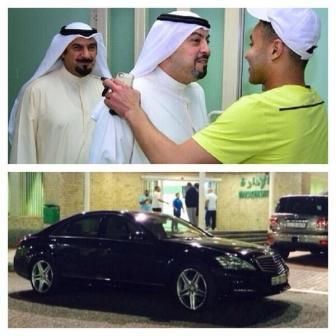 الشيخ طلال الفهد لحظة وصوله  النادي العربي