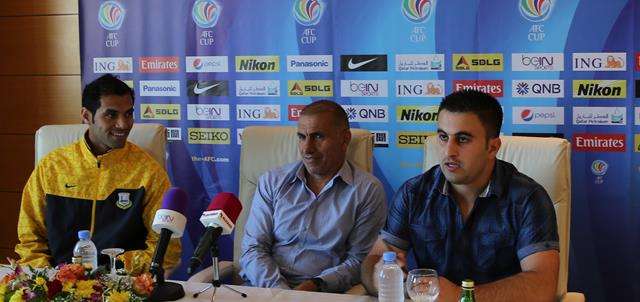 المدرب العراقي ايوب اوديشو يتحدث في المؤتمر الصحفي اليوم