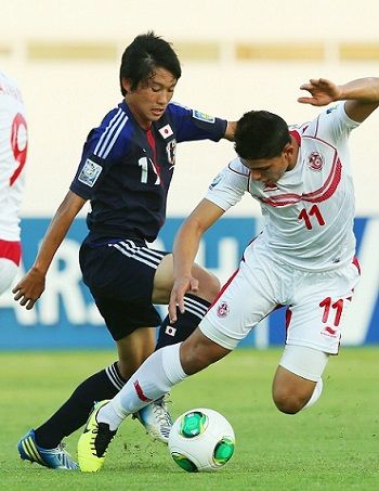 سوجيموري في لقاء اليابان وتونس ضمن منافسات كأس العالم 2013 لتحت 17 بالإمارات
