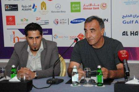 البوسني كريسو والحارس حرم يتحدثان في المؤتمر الصحفي