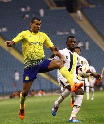 جانب من مباراة النصر والاتحاد