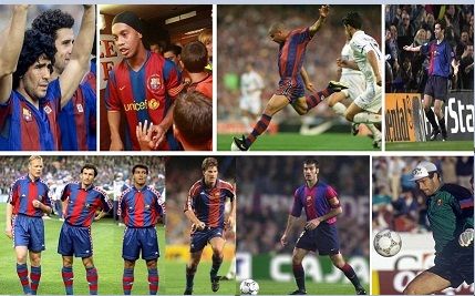 فيجو ورونالدو ورونالدينيو ومارادونا وزوبيزاريتا وجوارديولا ولاودروب وروماريو وكومان