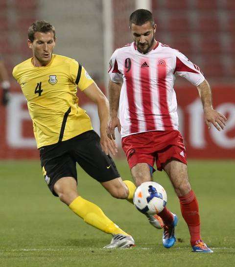 لقطة من مباراة لاربيل في كاس الاتحاد الاسيوي