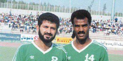 طلال ربايعة" يمين" مع ابراهيم سعدية في لقطة أرشيفية قديمة 