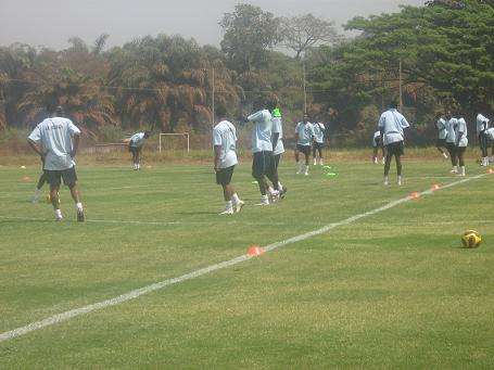 لقطة من التدريب الختامي لمنتخب السودان أمس الاول