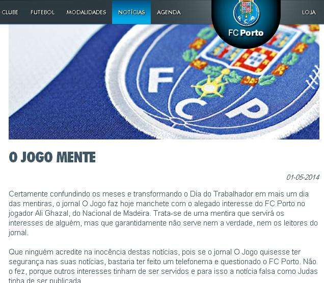 صورة مما نشره موقع بورتو