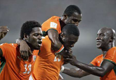 فرحة لاعبي ساحل العاج بالفوز