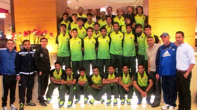 بعثة المنتخب الباكستاني فور وصلها فلسطين
