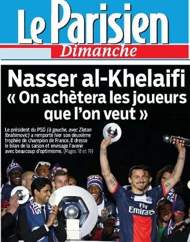 غلاف صحيفة لوباريزيان يبرز تتويج سان جيرمان وتصريحات الخليفي