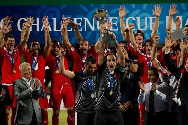  المنتخب الفلسطيني على منصة التتويج بطلاً للنسخة الأخيرة من كأس التحدي