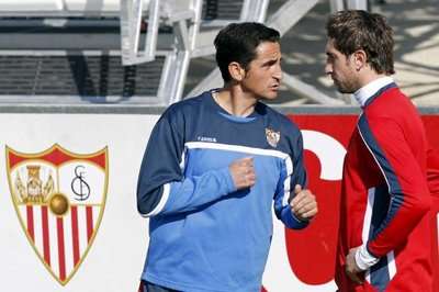 مانولو خيمينيز اثناء تمارين اشبيلية اليوم