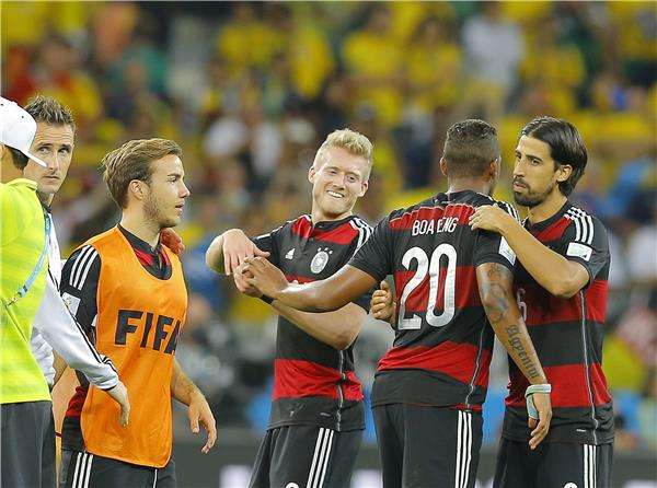 فرحة لاعبي المانيا بالفوز الساحق على البرازيل