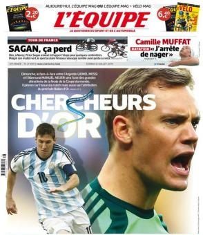 ميسي ونوير الباحثان عن الذهب على غلاف "ليكيب"