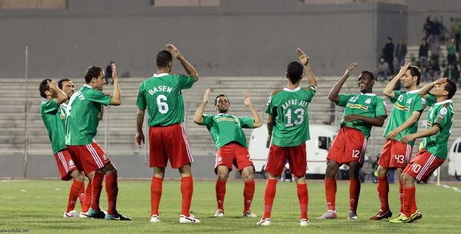 فرحة لاعبي الوحدات بالفوز الساحق