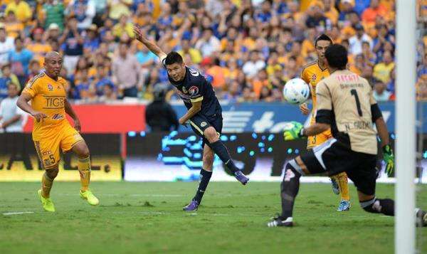 جانب من مباراة فريقي تيجريس وكلوب أمريكا