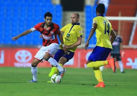 جانب من مباراة الرائد والنصر