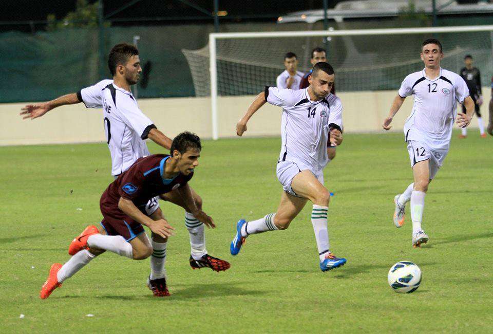 صورة من لقاء الأولمبي الفلسطيني والشباب البحريني