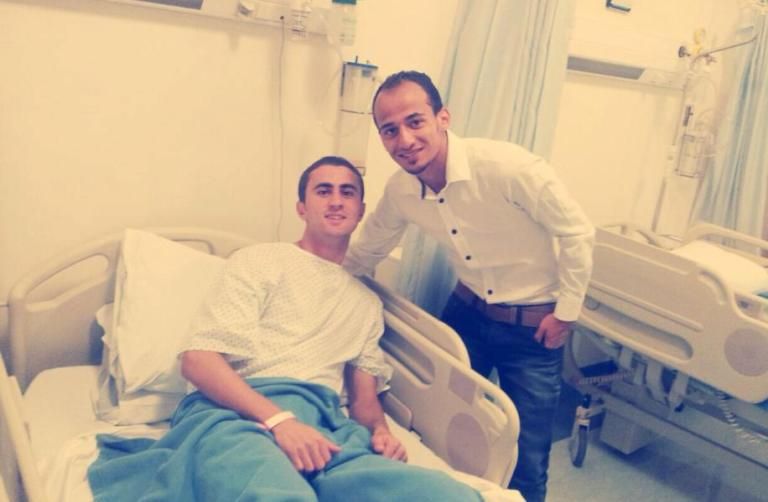 العيساوي قبل إجرائه العملية الجراحية اليوم