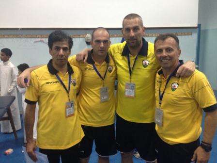  الجهاز الفني للجهراء كما بدا بعد المباراة