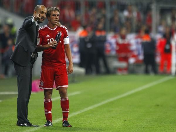  فيليب لام مع مدربه بيب جوارديولا