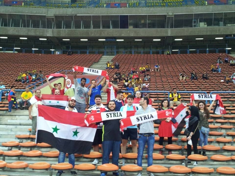 صورة من الجماهير السورية في لقاء منتخبها مع ماليزيا