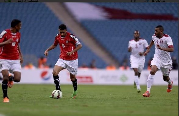 من مباراة اليمن وقطر