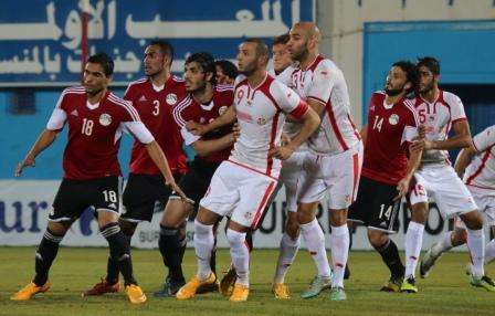 من لقاء المنتخب المصري والمنتخب التونسي 