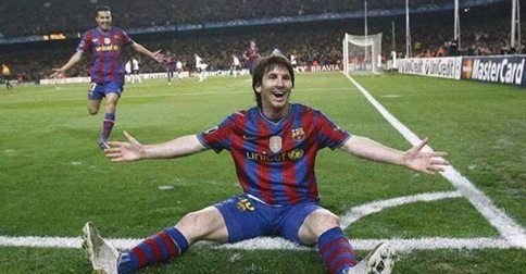 فرحة ميسي بهدفه في ريال مدريد