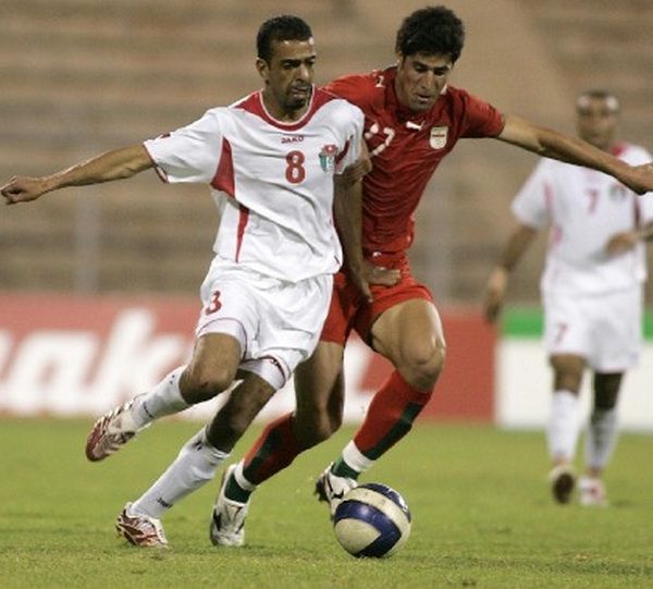 حسونة في واحدة من مباراته مع منتخب الأردن