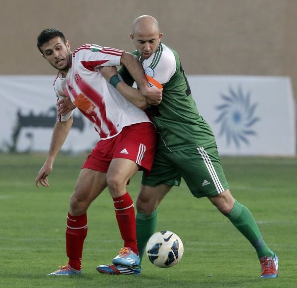 جانب من لقاء اتحاد الرمثا وشباب الأردن اليوم