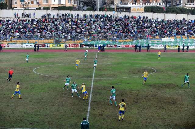 من مباراة الأنصار مع الصفاء الأسبوع الماضي في ختام الدور الأول للدوري اللبناني