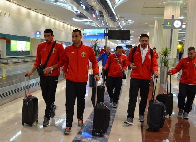 وفد منتخب الأردن خلال وصوله أستراليا اليوم 