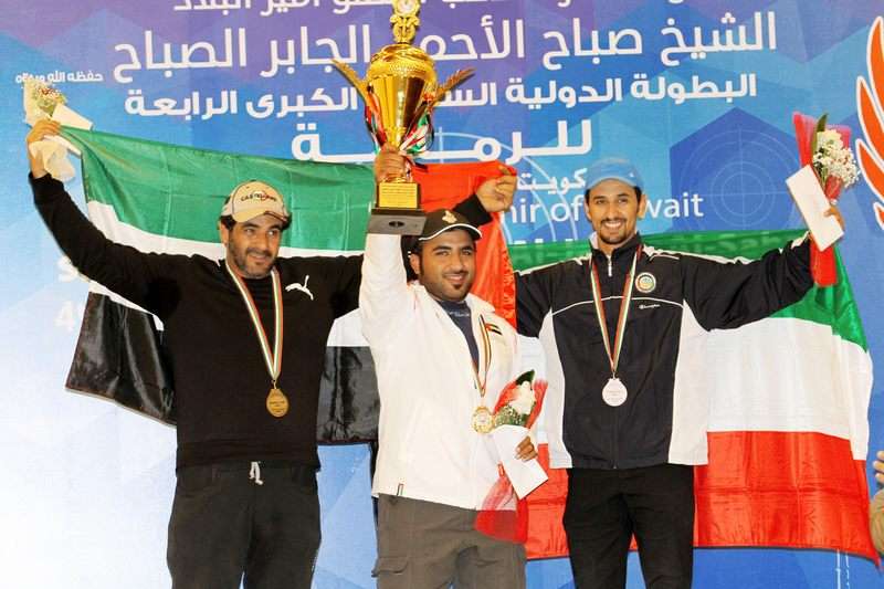أبطال مسابقة رماية الدبل تراب للرجال