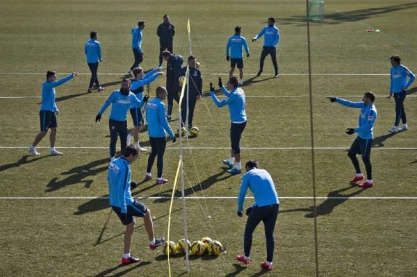 جانب من مران أتلتيكو مدريد استعدادا لمواجهة سلتا فيجو 