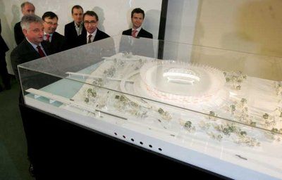 مجسم للاستاد الوطني والذي سيدشن في خريف 2011