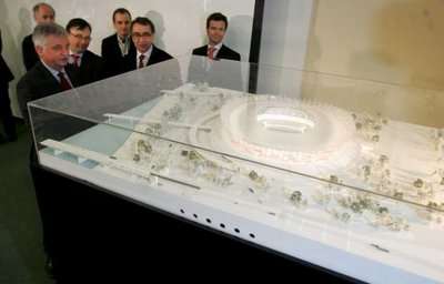 مجسم للاستاد الوطني والذي سيدشن في خريف 2011