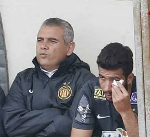 هيثم الجويني بعد الإصابة مع طبيب الترجي ياسين بن احمد 